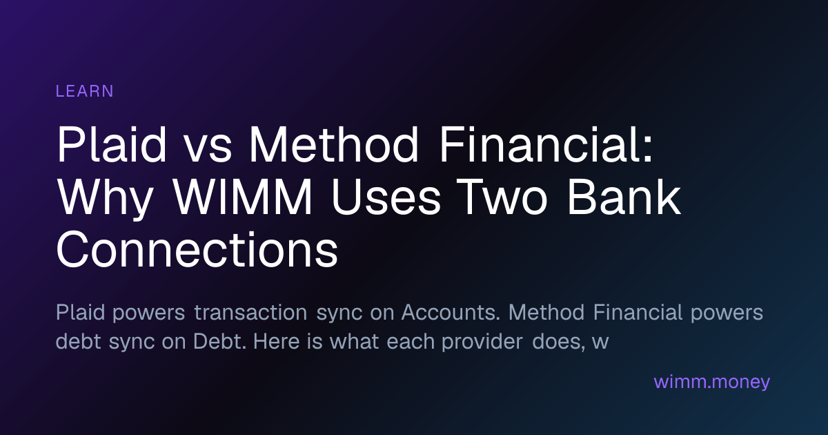 Plaid vs Method Financial: Why WIMM Uses Two Bank Connections | Where ...